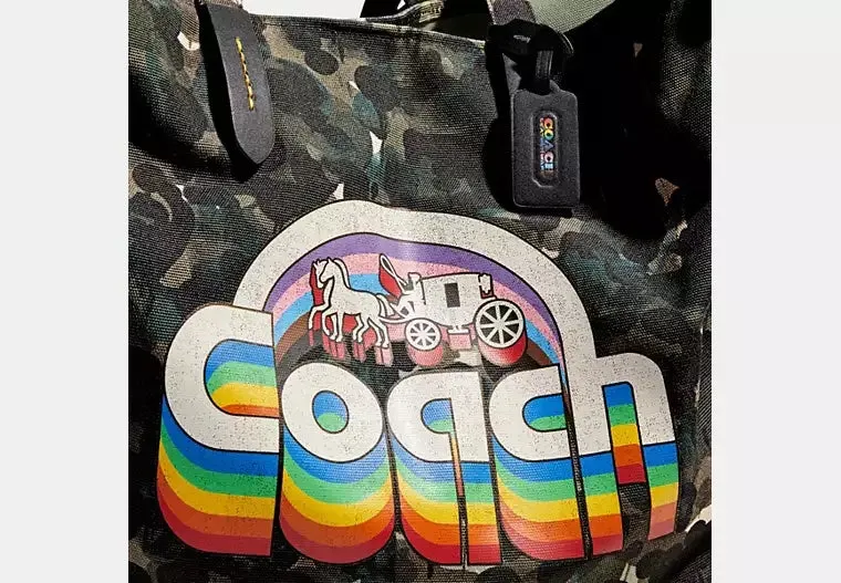 COACH RECYCLED CANVAS CAMO TOTE 42 BAG