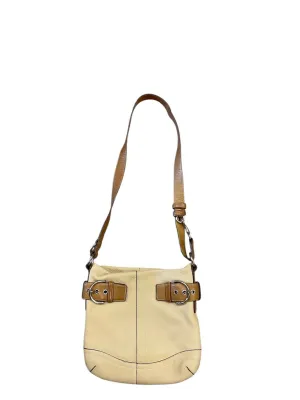 Coach tan buckle crossbody bag