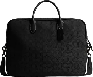 Coach Theo Work Bag in Signature Jacquard, Black