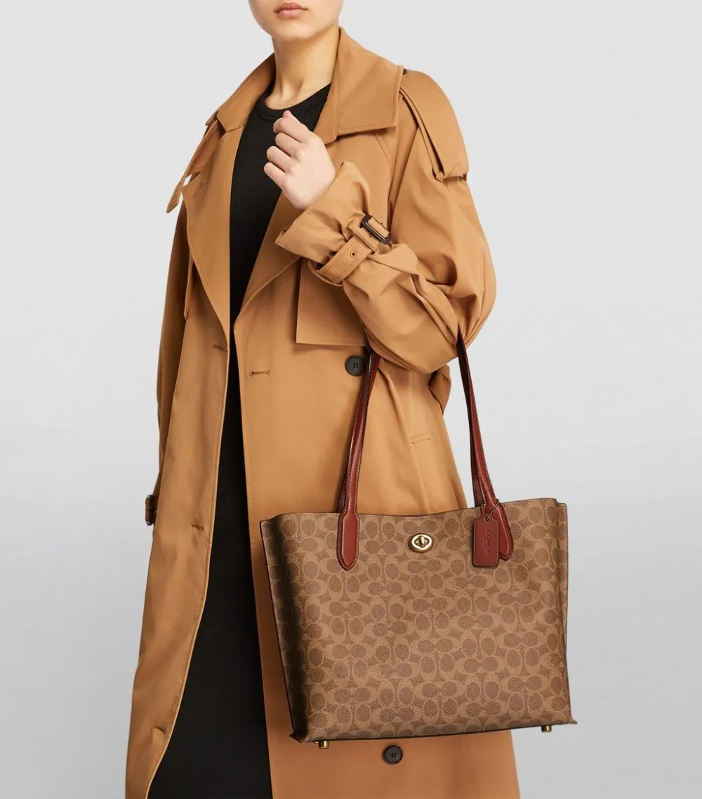 COACH WILLOW TOTE BAG SIGNATURE CANVAS