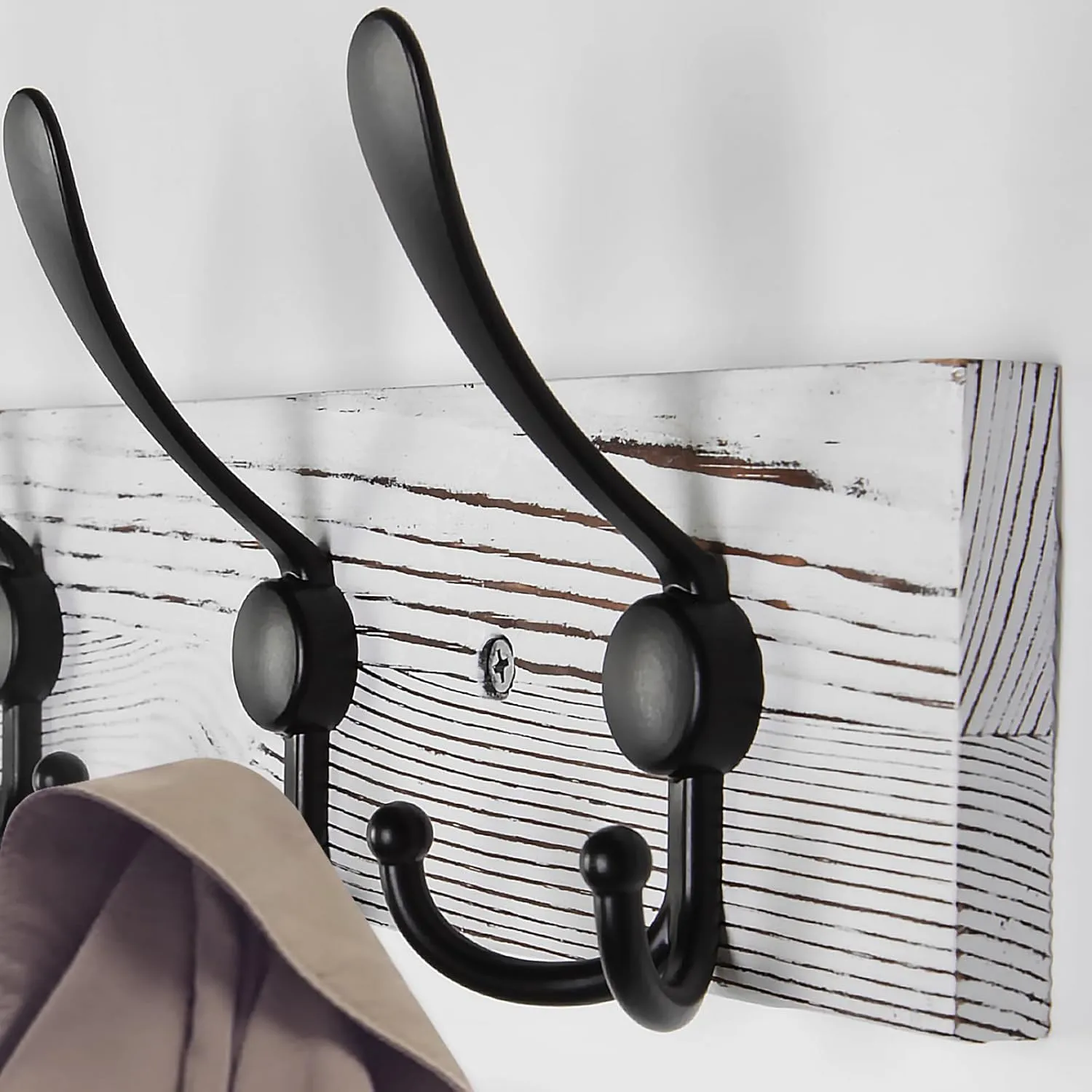 Coat Rack Wall Mount 31.5'' Coat Hanger Wall Mount Old White Coat Hooks for Wall Rustic Towel Racks for Bathroom Living Room Coat Hats Clothes