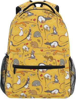 Coclorful Rats Heart Pattern Boys Girls Kids School Backpacks Bookbag, School Bag Daypack Travel Backpack