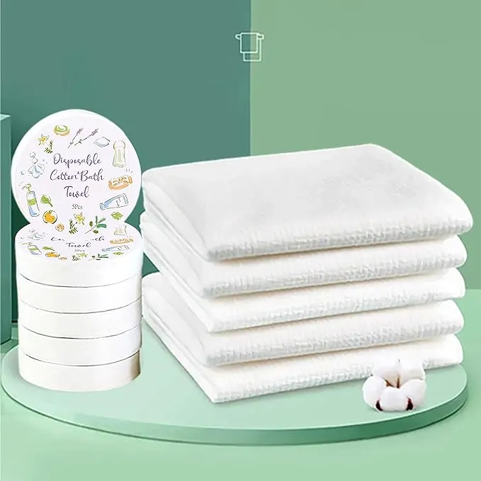 coldchill 55 x 27 inch Large Compressed Bath Towel, Disposable Cotton Bath Towels, Portable Light and Reusable, Suitable for Hiking, Camping, Beach, Swimming and Traveling, 5 Individual Pack