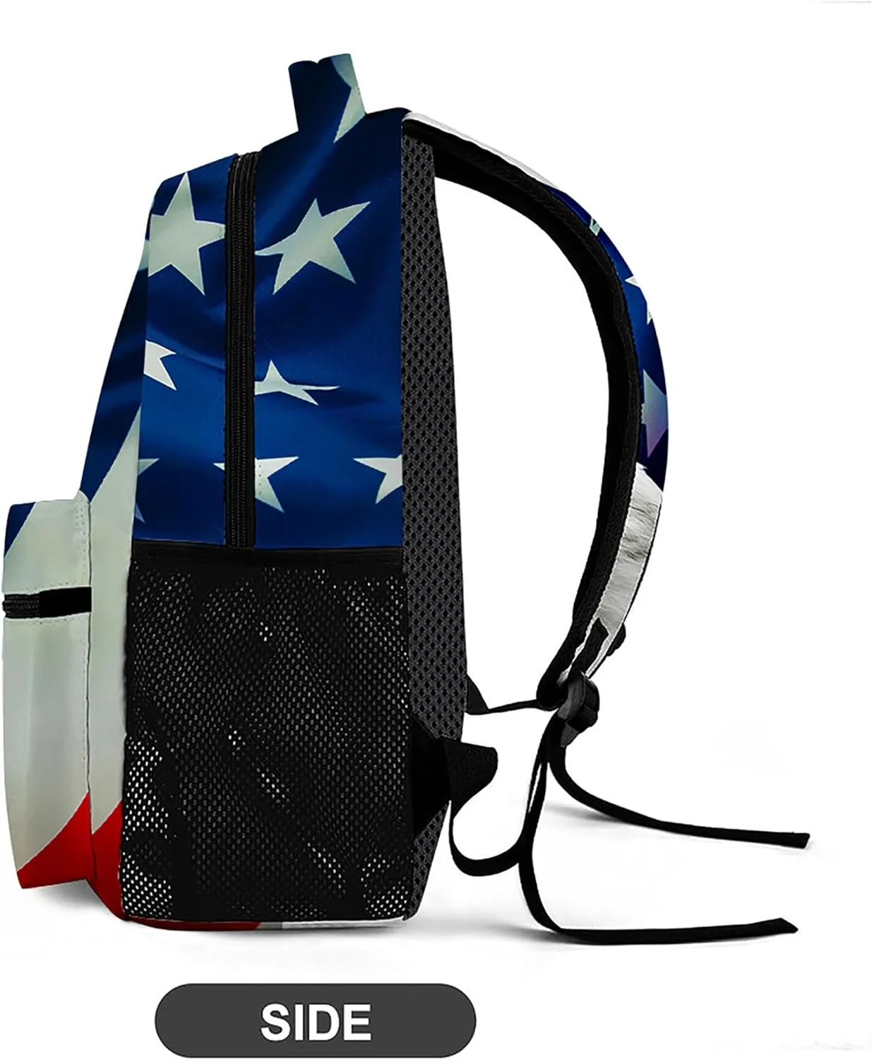 Colorful American Flag Backpack, Lightweight Durable Laptop Bag 3D Printed Daypack with Multiple Pockets, Stylish Shoulders Backpack(American Flag & Eagle)