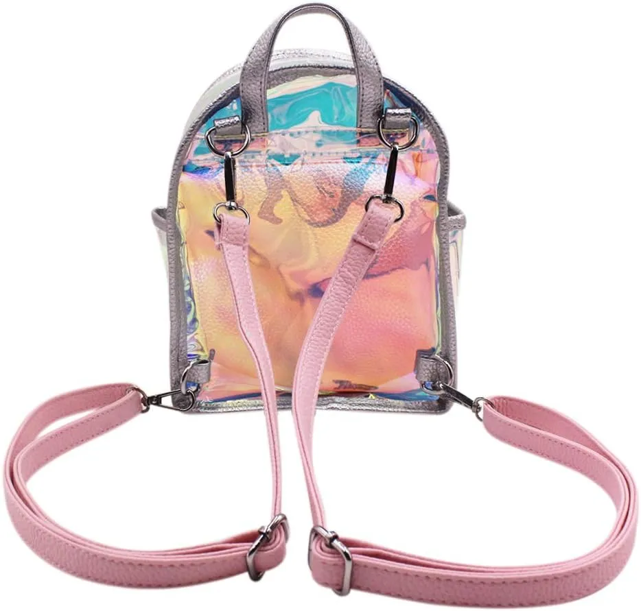 Colorful Transparent Daypack Women Clear Cosmetic Makeup Bag Small Satchel for Daily UseTravel Beach