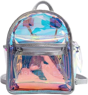 Colorful Transparent Daypack Women Clear Cosmetic Makeup Bag Small Satchel for Daily UseTravel Beach