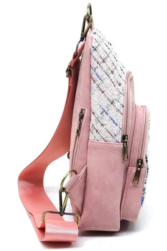 Colorful Tweed Sling Bag Backpacks