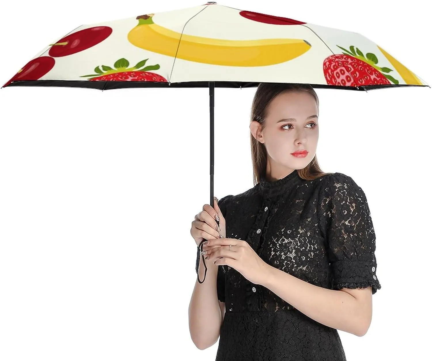 Colorful with Snails Compact Travel Umbrella, Windproof Waterproof Stick Umbrella Protection Umbrellas
