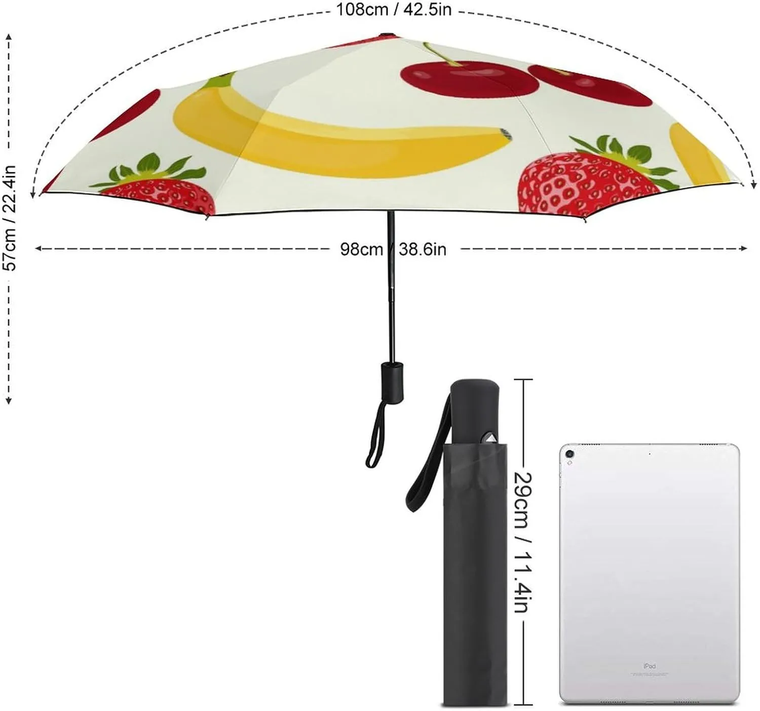 Colorful with Snails Compact Travel Umbrella, Windproof Waterproof Stick Umbrella Protection Umbrellas