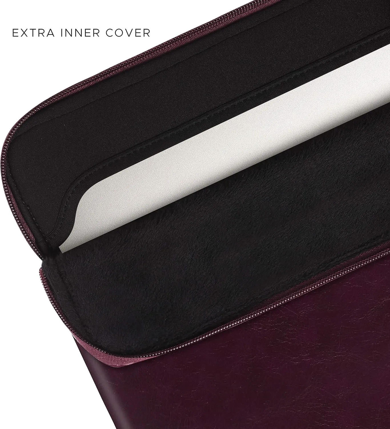 Comfyable Slim Protective Laptop Sleeve 15 Inch 14 Inch, PU Leather Bag Compatible with 15" MacBook Air (Snug Fit) M4 2025 & 14" MacBook Pro M4 (Loose Fit), Computer Case for Mac, Berry Brown