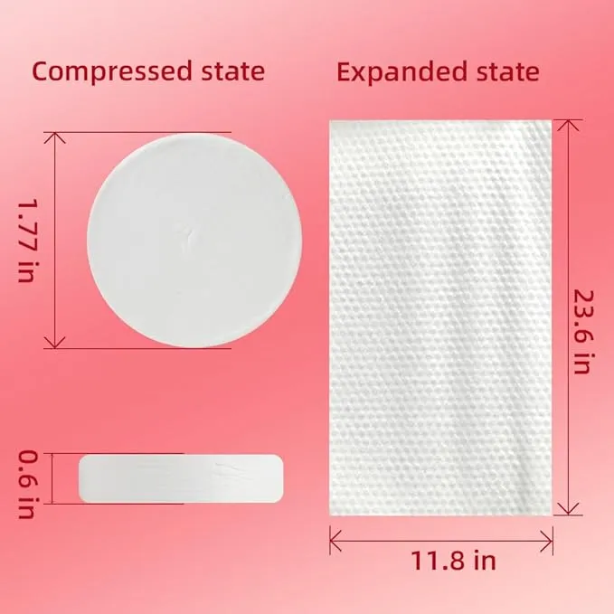 Compressed Towels Tablets,Disposable Face Towels for Travel Camping Hiking,Portable Coin Tissues for Home Beauty and Outdoors