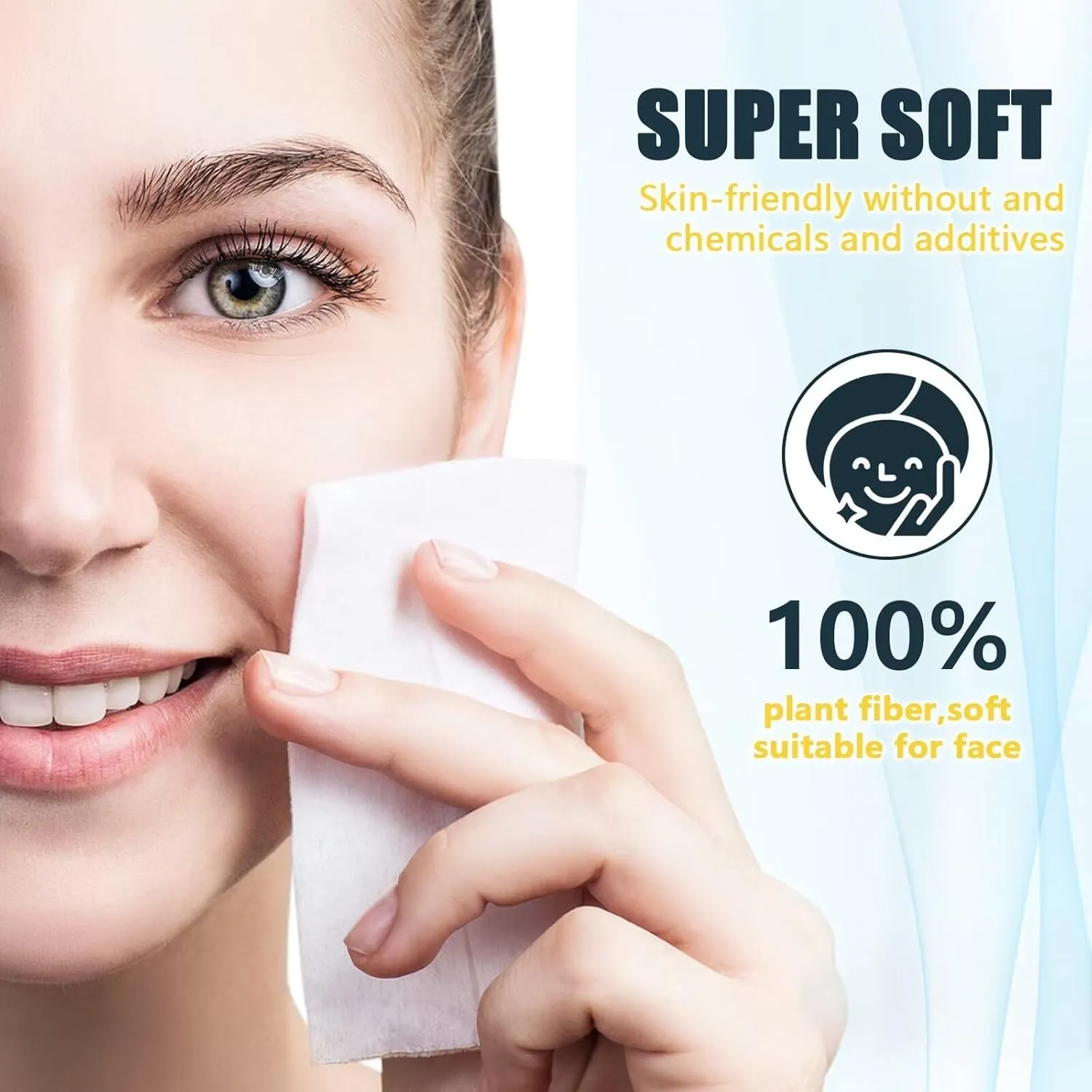 Compressed Towels, Ultra Soft Disposable Face Towel, Thicken Facial Washcloth, Large Dry Wipes for Makeup Remover, Sensitive Skin, Facial Cleansing, Nursing, Travel Gear(500 Count Dblue)