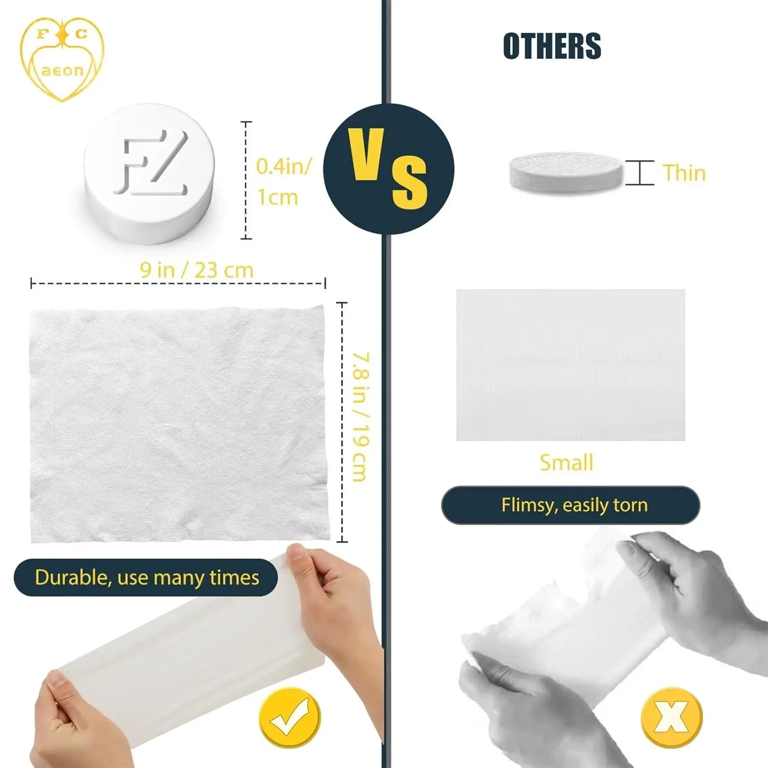 Compressed Towels, Ultra Soft Disposable Face Towel, Thicken Facial Washcloth, Large Dry Wipes for Makeup Remover, Sensitive Skin, Facial Cleansing, Nursing, Travel Gear(500 Count Dblue)