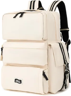 Cool Backpack，Casual Backpack, Large-capacity Schoolbag, Trendy Backpack，Water Resistant College Bag (White)
