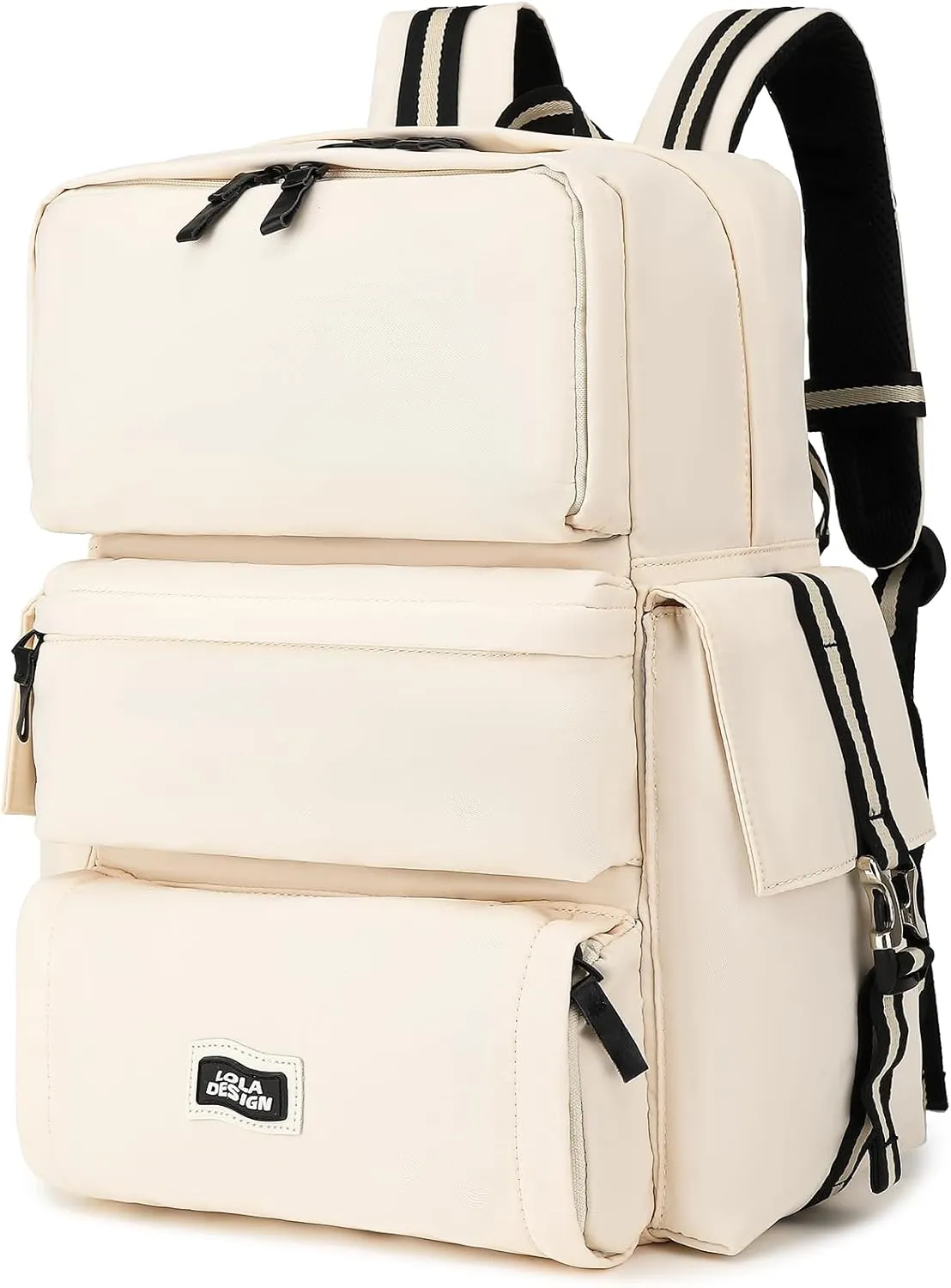 Cool Backpack，Casual Backpack, Large-capacity Schoolbag, Trendy Backpack，Water Resistant College Bag (White)