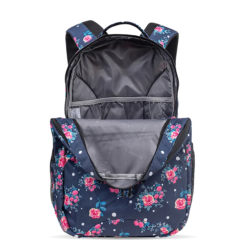 Cornelia Laptop Backpack in Navy Rose