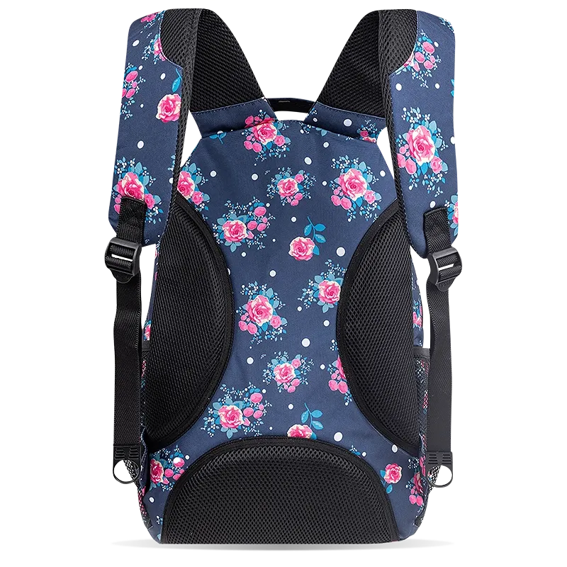 Cornelia Laptop Backpack in Navy Rose