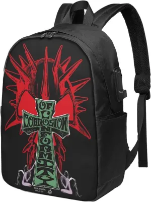 Corrosion Music of Conformity Laptop Backpack, Travel Computer Bag with USB Charging Port, Work Business Backpacks