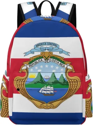 Costa National Flag Emblem Backpack for Mens Womens Shoulder Backpacks Travel Bag Laptop 16.5x11.8x5.9in