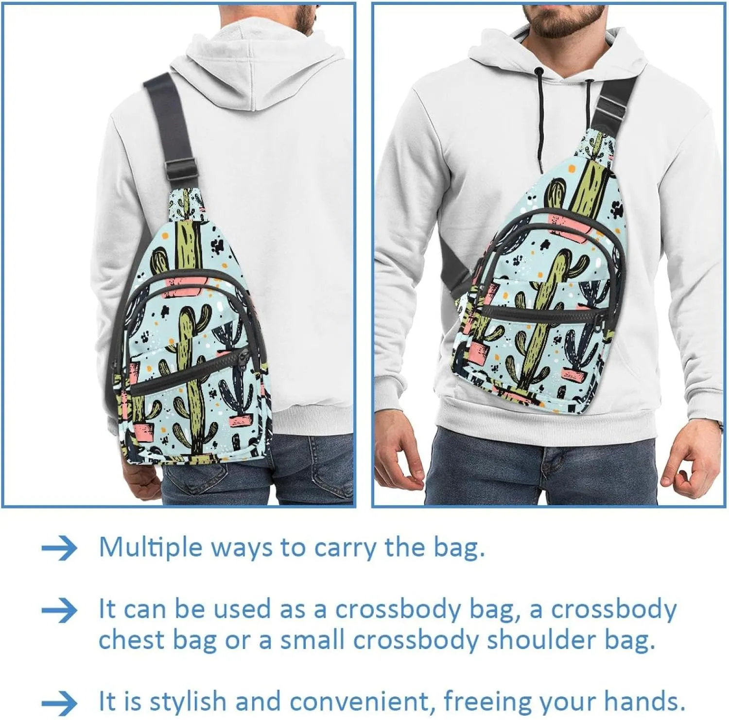 Crossbody Bags for Women Cross Body Bag for Woman Sling Bag Crossbody Bag Summer Abstract Cactus (1) Sling Backpack Travel