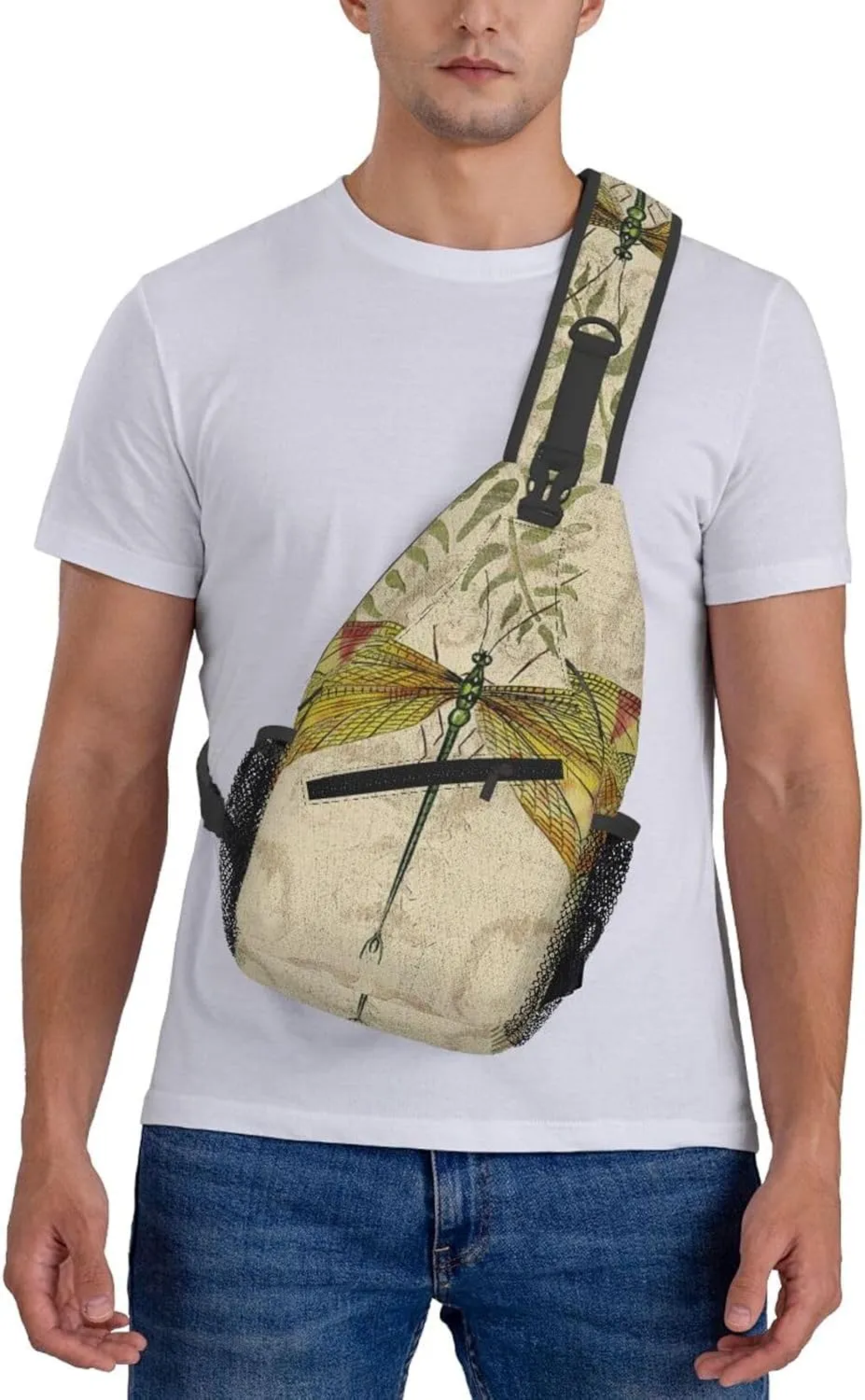 Crossbody Sling Backpack Sling Bag For Men Women Cross Chest Bag Shoulder Bag Dragonfly Dragonflies Vintage Travel Hiking Daypack