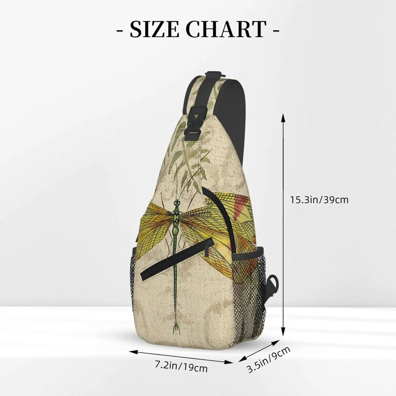 Crossbody Sling Backpack Sling Bag For Men Women Cross Chest Bag Shoulder Bag Dragonfly Dragonflies Vintage Travel Hiking Daypack