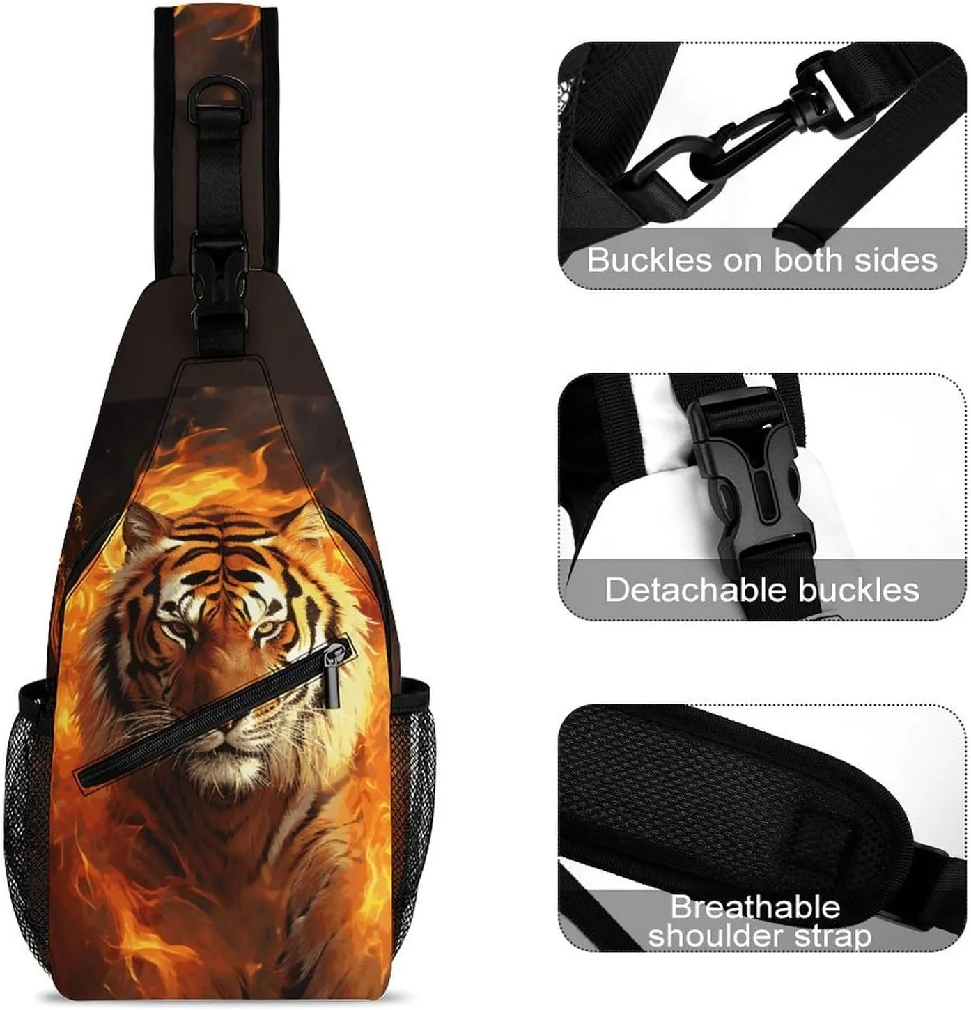Crossbody Sling Bag Beagle Patterns Backpack Sling Bag Travel Hiking Chest Bag Shoulder Bag Daypack