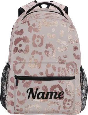 Custom Backpack Leopard Cheetah Backpacks for Girls Name School Bags Bookbags for Kids Travel Laptop Daypack Personalized Bag
