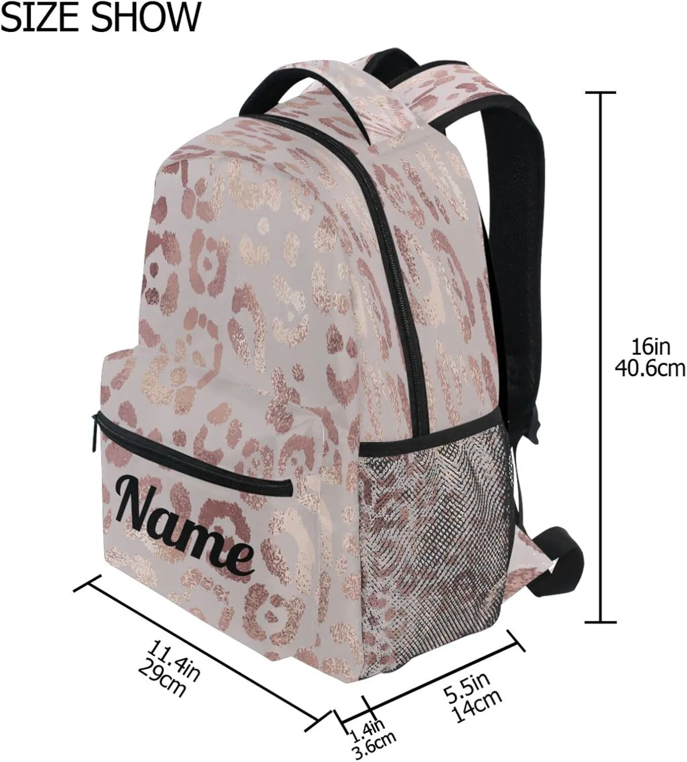 Custom Backpack Leopard Cheetah Backpacks for Girls Name School Bags Bookbags for Kids Travel Laptop Daypack Personalized Bag