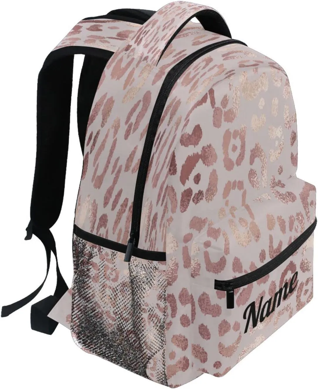 Custom Backpack Leopard Cheetah Backpacks for Girls Name School Bags Bookbags for Kids Travel Laptop Daypack Personalized Bag