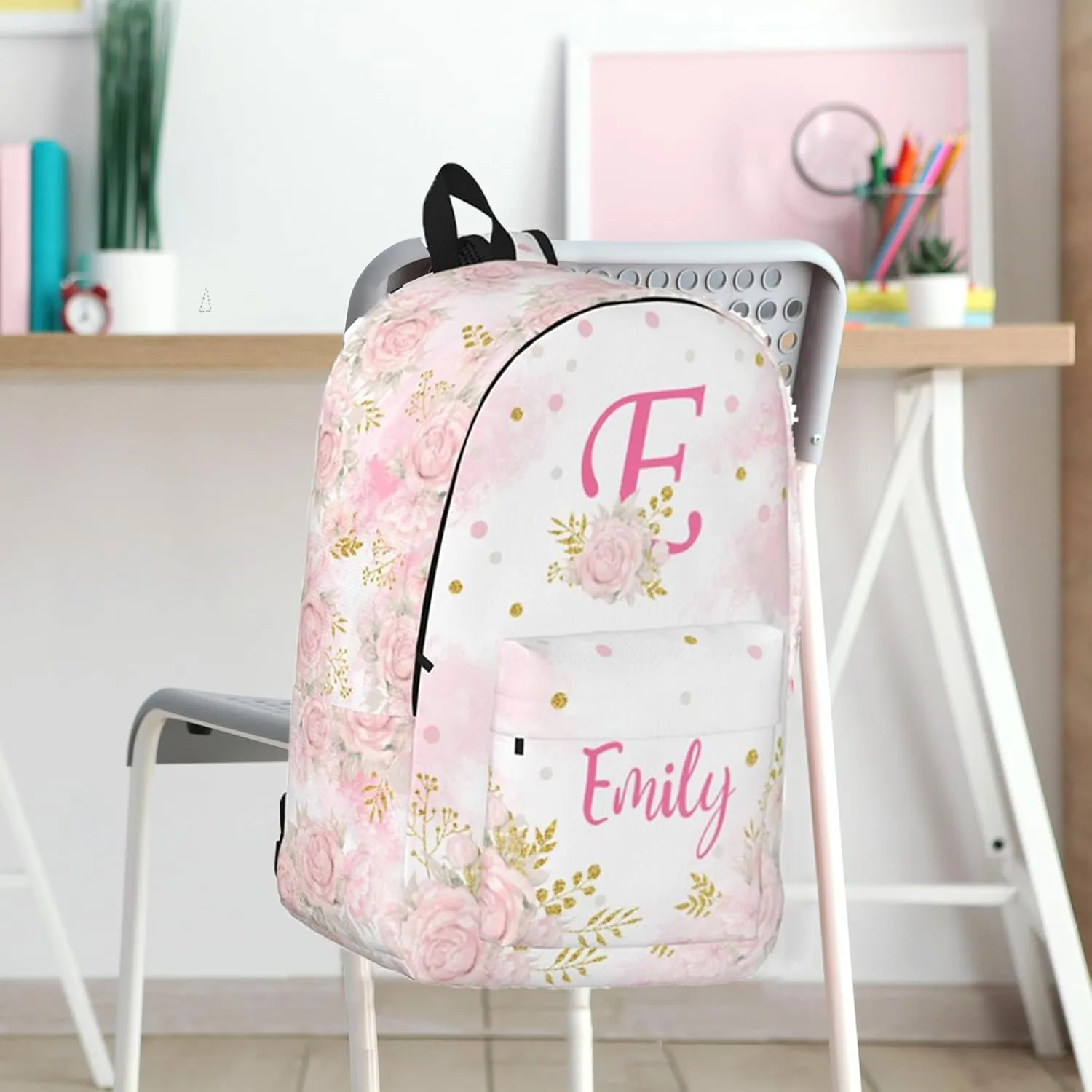 Custom Backpacks with Name for Boys Girls, Personalized Name School Backpack for Kids Teens Adults, Customized Bookbag with Shoulder Strap for School Picnic Travel