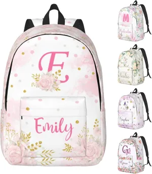 Custom Backpacks with Name for Boys Girls, Personalized Name School Backpack for Kids Teens Adults, Customized Bookbag with Shoulder Strap for School Picnic Travel