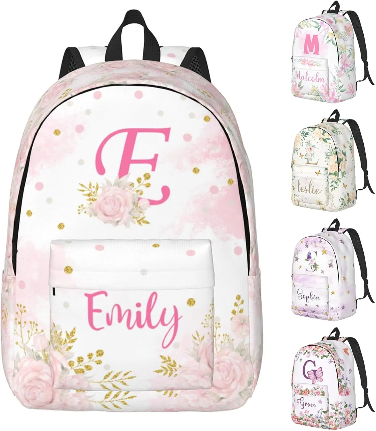 Custom Backpacks with Name for Boys Girls, Personalized Name School Backpack for Kids Teens Adults, Customized Bookbag with Shoulder Strap for School Picnic Travel