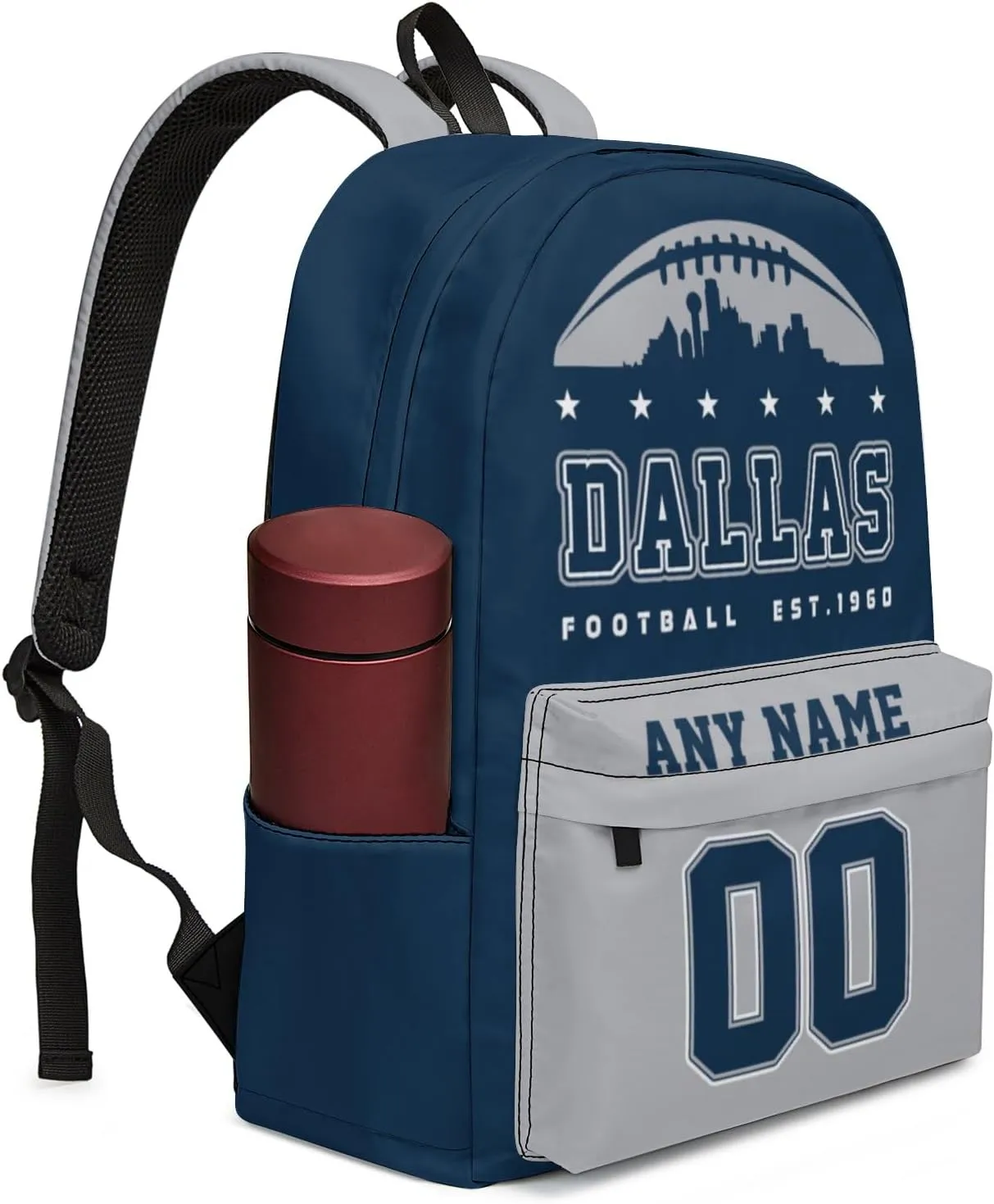 Custom Dallas Backpacks Personalized Name And Number Backpack Travel Bag Shoulder Bag Gifts for Men Women