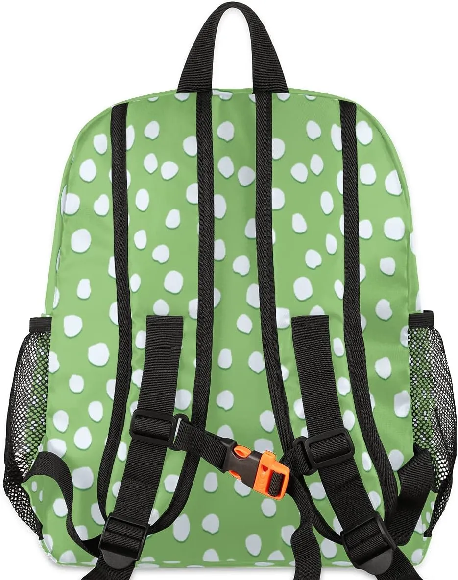 Custom Kids Name Toddler Backpack Dinosaur Bird Spot Personalized School Bookbag for Girls Boys - Dino Baby Green-1