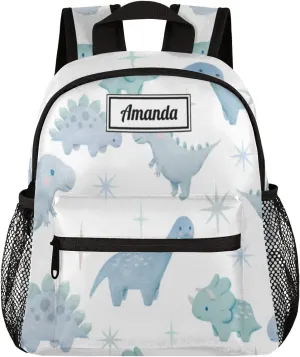 Custom Kids Name Toddler Backpack Personalized School Bookbag for Girls Boys - Dinosauur bag