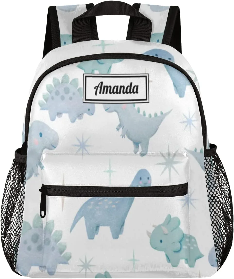 Custom Kids Name Toddler Backpack Personalized School Bookbag for Girls Boys - Dinosauur bag