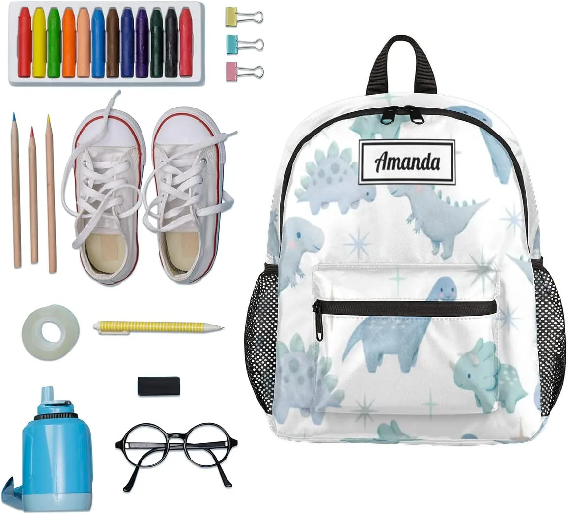 Custom Kids Name Toddler Backpack Personalized School Bookbag for Girls Boys - Dinosauur bag