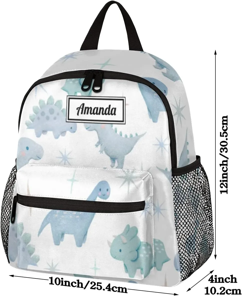 Custom Kids Name Toddler Backpack Personalized School Bookbag for Girls Boys - Dinosauur bag