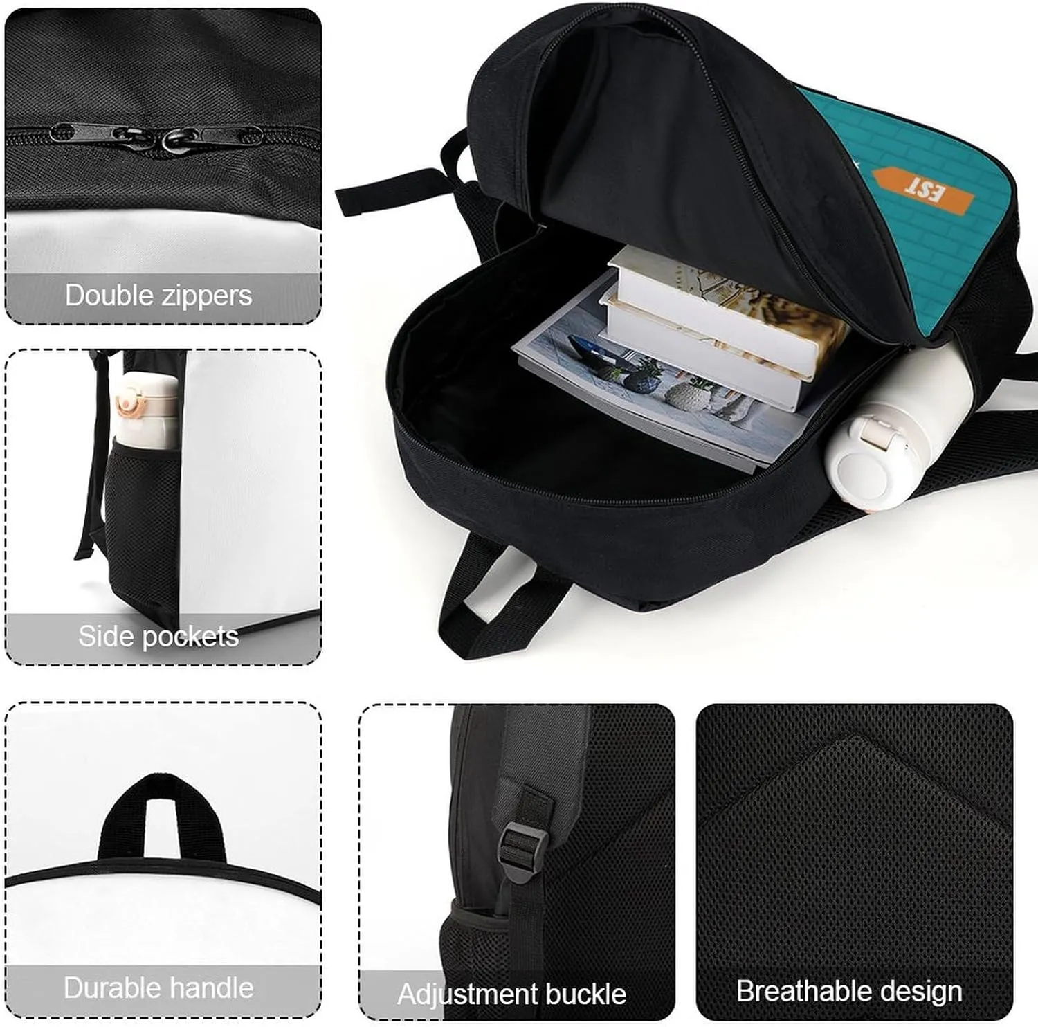 Custom Miami Backpacks for Men Women Travel Laptop Bag Add Name Number Football Fan Gifts For Boy Girl