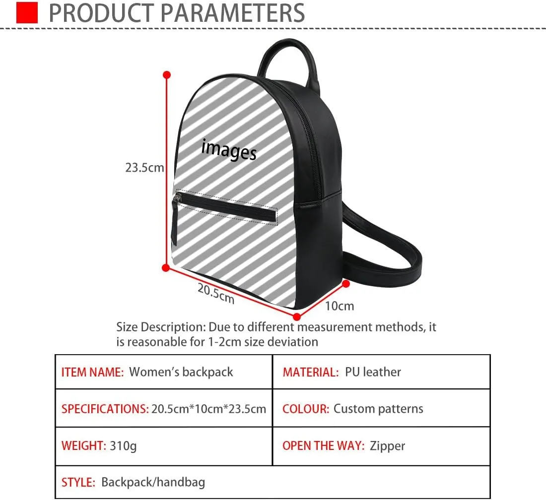 Custom Mini Girls Backpack PU Leather Travel Shoulder Bag Fashion Design Gifts for Women