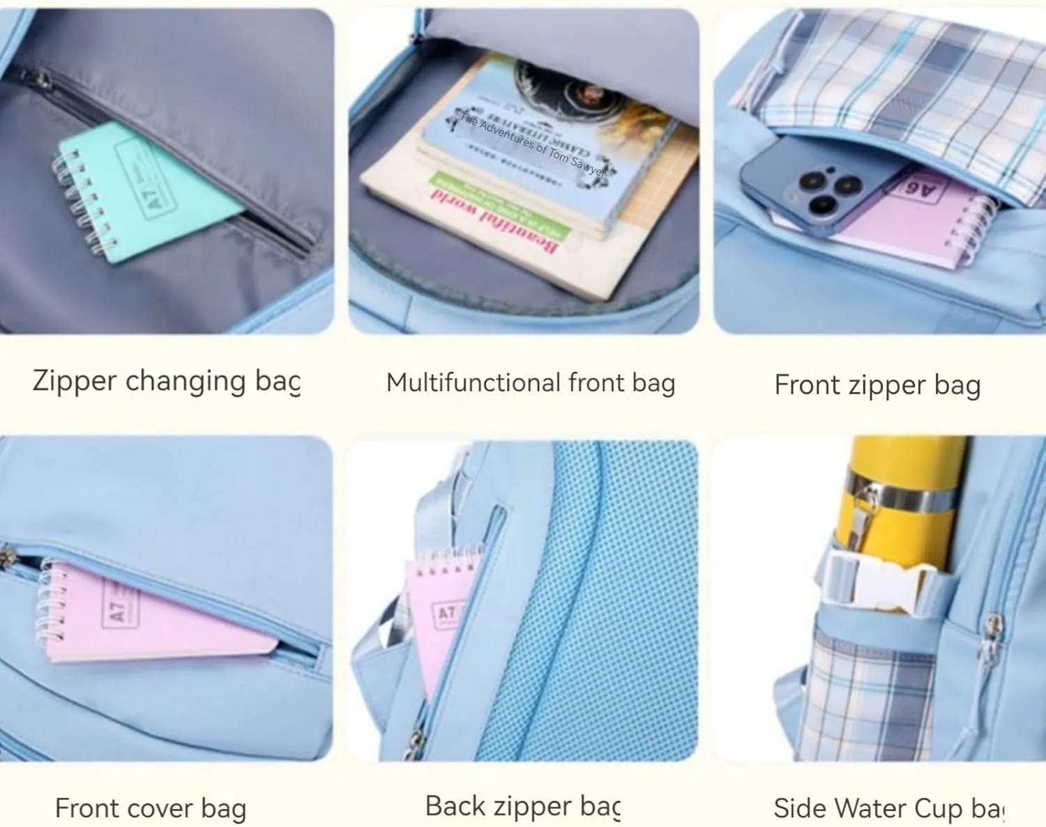 Cute Backpack for Women Men, Ita Bag Kawaii Backpack Durable Grunge Y2K Daypack Shoulder Bag Bookbag Casual Backpacks