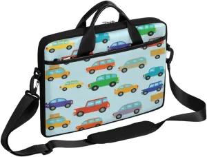 Cute Car Truck Pattern Laptop Computer Bag Waterproof Shoulder Messenger Bag 13-15 inch Durable Laptop Tote Bag with Shoulder Strap Handle Lightweight Crossbody Briefcase