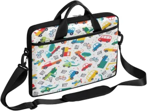 Cute Cartoon Car Laptop Computer Bag Waterproof Shoulder Messenger Bag 13-15 inch Durable Laptop Tote Bag with Shoulder Strap Handle Lightweight Crossbody Briefcase
