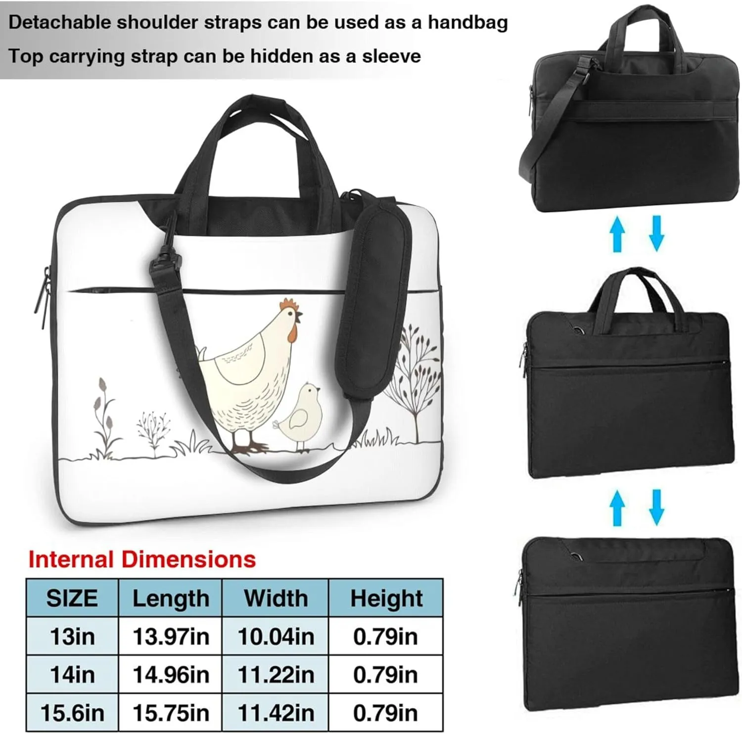 Cute Cartoon Rat Laptop Shoulder Bag ​for Men Women, Computer Carrying Case Messenger Bag with Strap