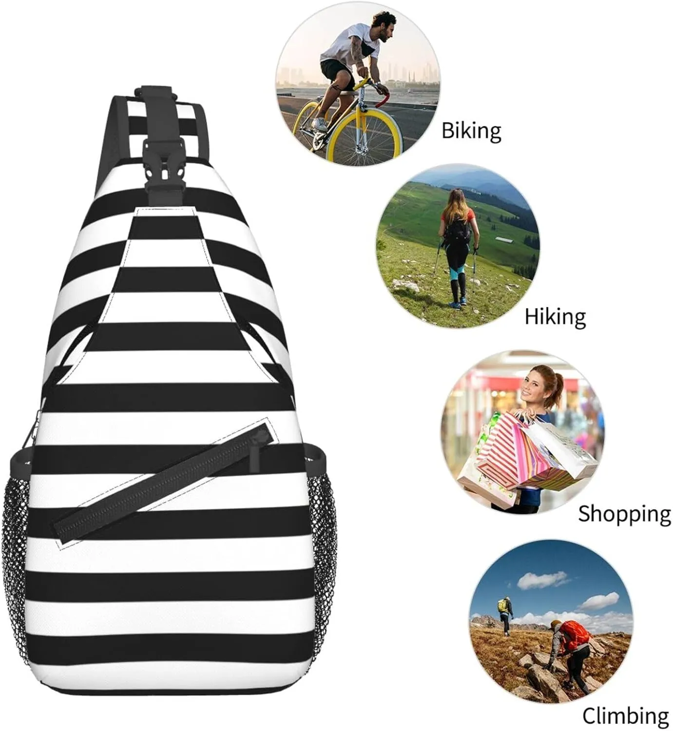 Cute Sea Otters Sling Bag Casual Chest Bags Adjustable Crossbody Bag Shoulder Backpack For Travel Hiking