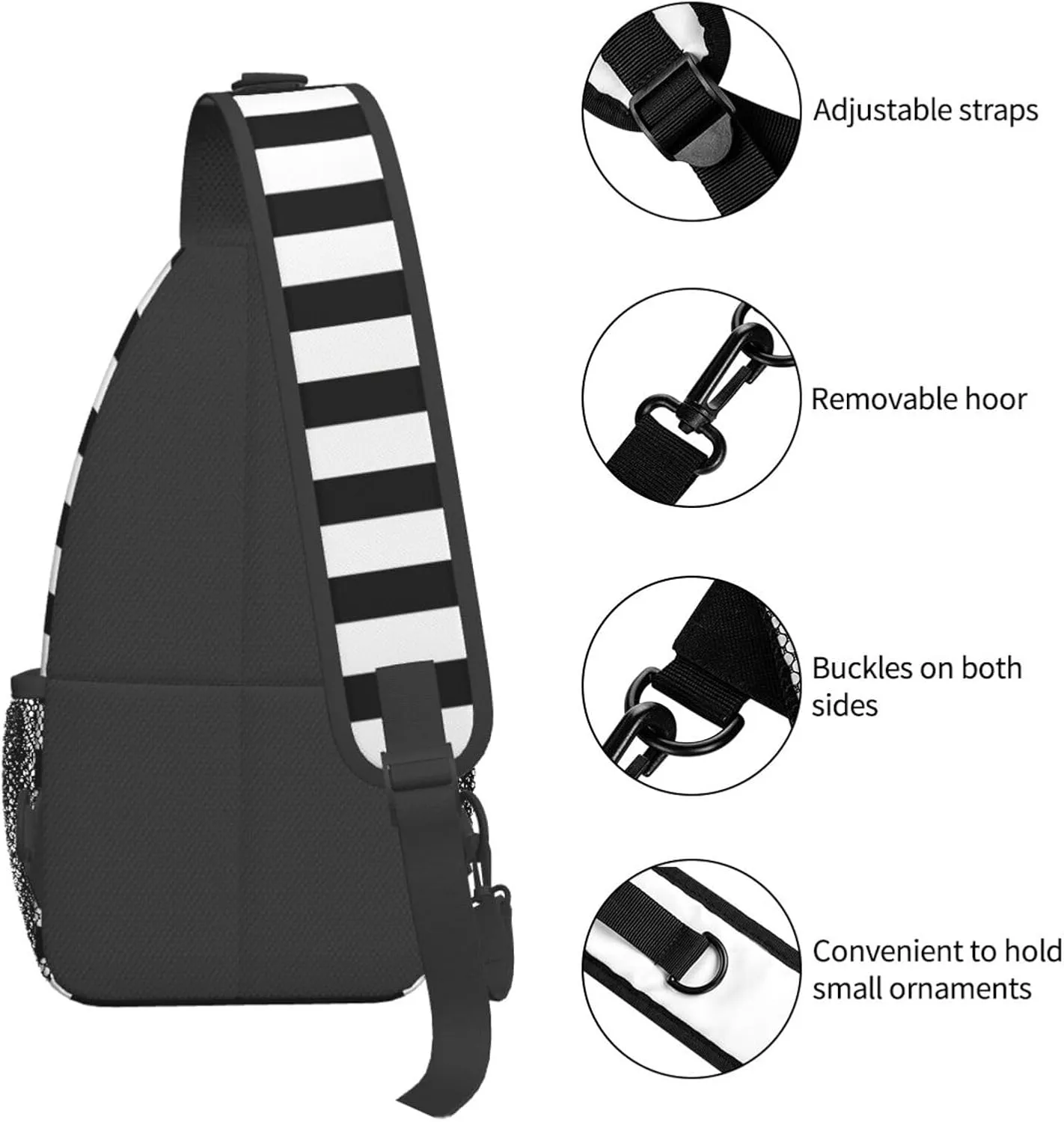 Cute Sea Otters Sling Bag Casual Chest Bags Adjustable Crossbody Bag Shoulder Backpack For Travel Hiking