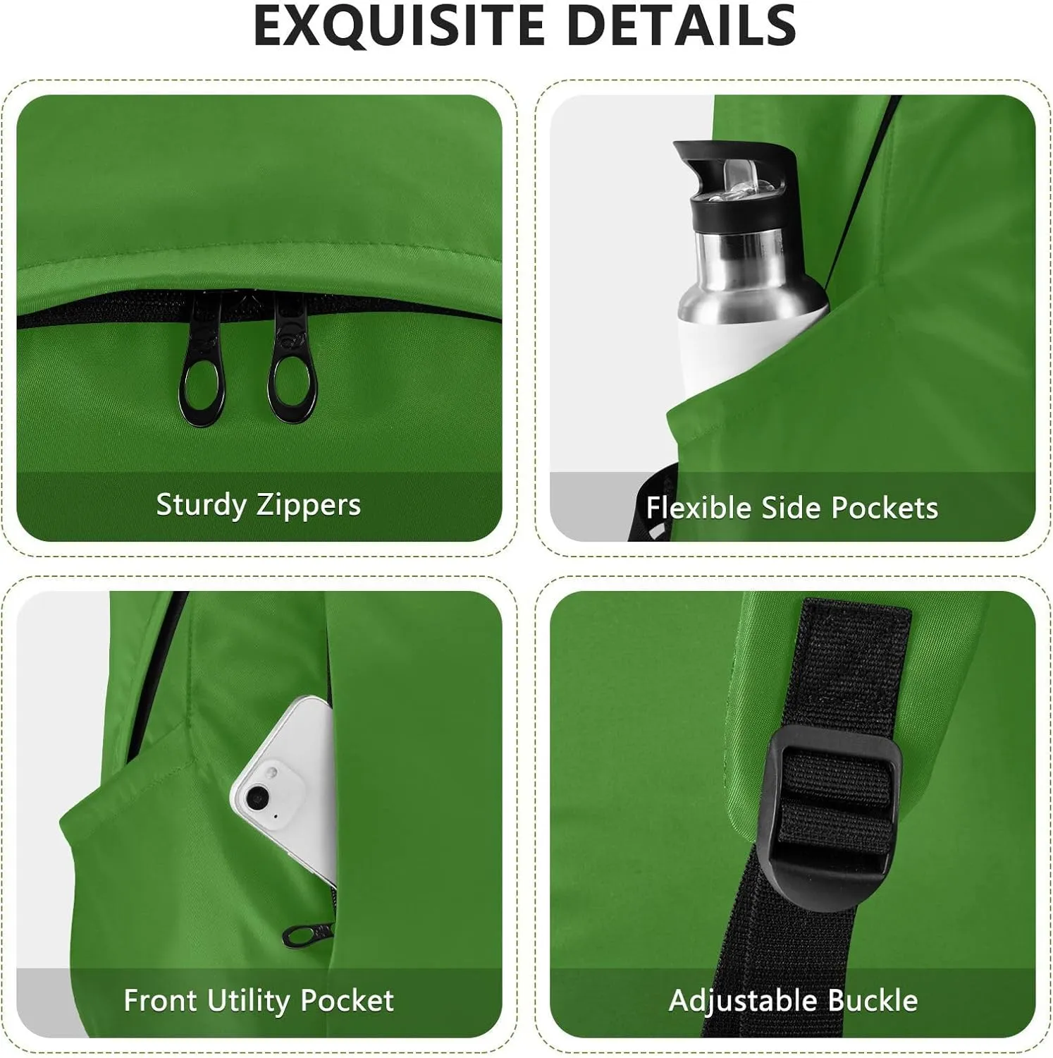 Dark Green Laptop Backpack for Women Men 25L Casual Hiking Daypack Bag Travel Backpack for 15.6 inch Laptop Dark Green