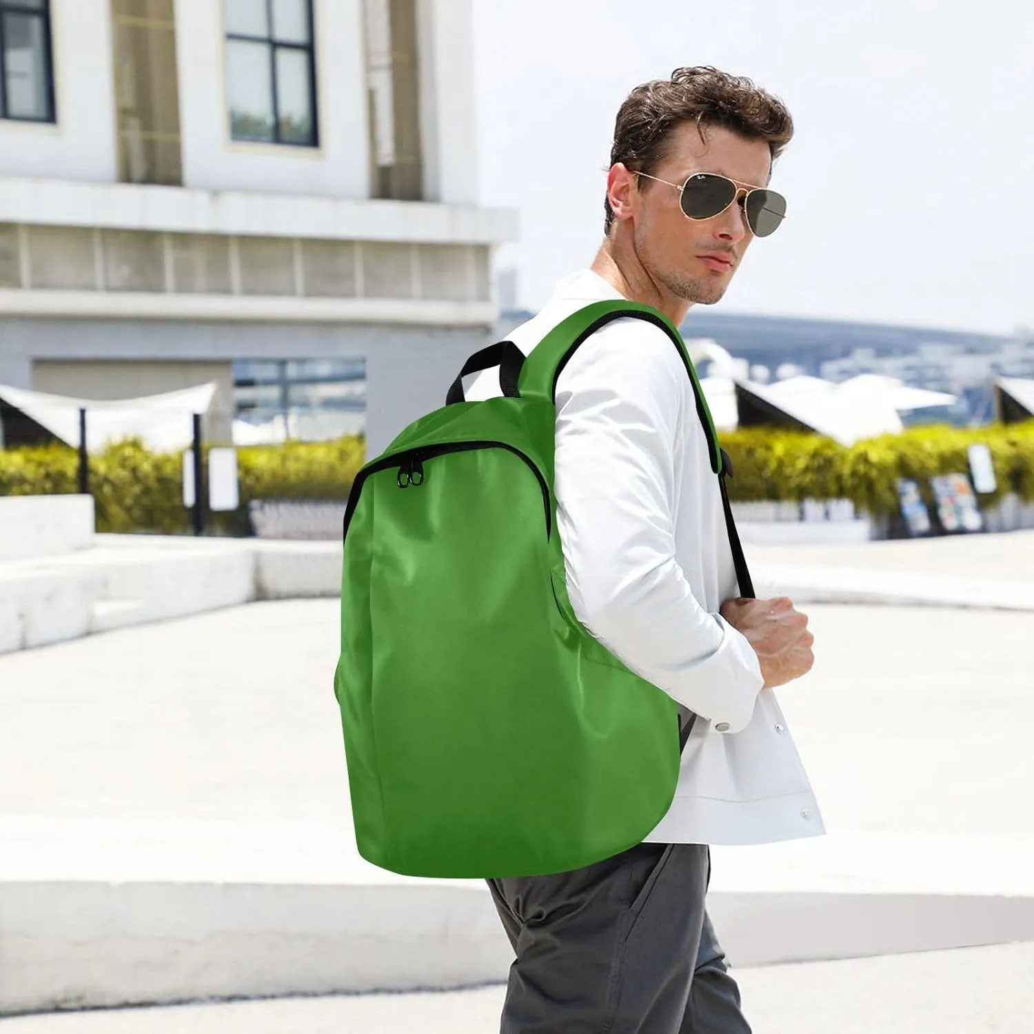 Dark Green Laptop Backpack for Women Men 25L Casual Hiking Daypack Bag Travel Backpack for 15.6 inch Laptop Dark Green