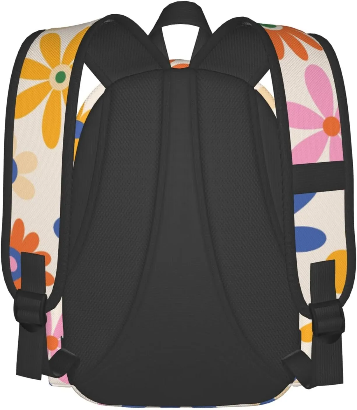Delerain 17 Inch Backpack 70s Daisy Flowers Laptop Backpack School Bookbag Shoulder Bag Casual Daypack For School/Camping/Hiking/Picnic/Beach/Travel